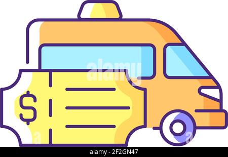 Special event transportation RGB color icon Stock Vector
