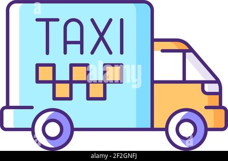 Cargo taxi RGB color icon Stock Vector