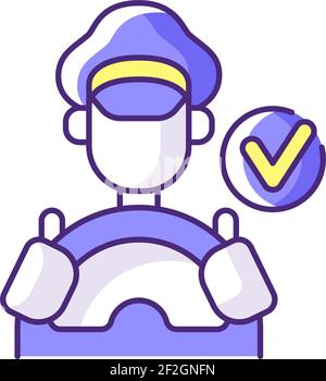 Verified drivers RGB color icon Stock Vector