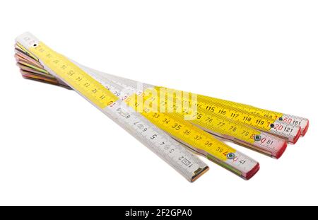 Folding ruler isolated on white. High quality photo Stock Photo