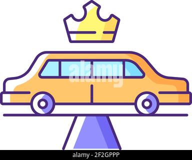 Limousine service RGB color icon Stock Vector