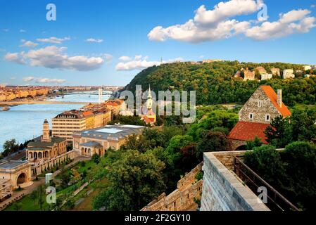 View on Gellert Hill and Elizabeth bridge in Budapest Stock Photo