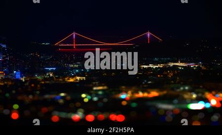 New Istanbul Bosphorus bridge named Yavuz Sultan Selim Stock Photo
