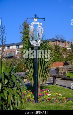 The town sign in Haywards Heath in West Sussex county, England. Stock Photo