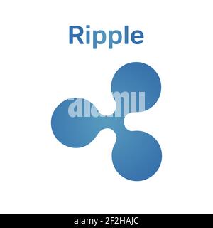 Ripple cryptocurrency colored icon isolated on white background Stock Vector