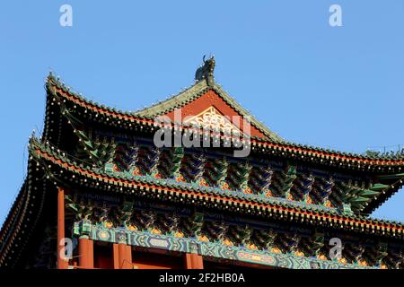 Zhengyangmen Gate (Qianmen). This famous gate is located at the south of Tiananmen Square in Beijing, China Stock Photo