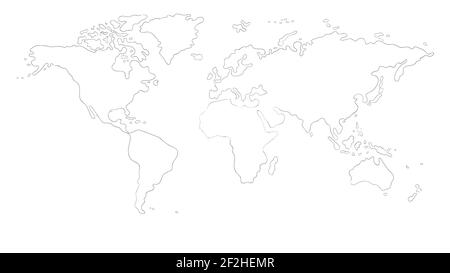 Hand drawn world map Stock Photo