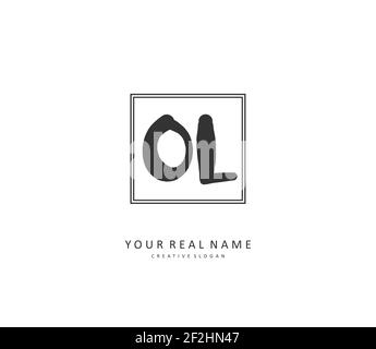 OL Initial letter handwriting and signature logo. A concept handwriting initial logo with template element. Stock Vector