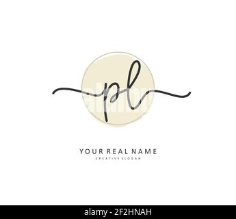 PL Initial letter handwriting and signature logo. A concept handwriting initial logo with template element. Stock Vector