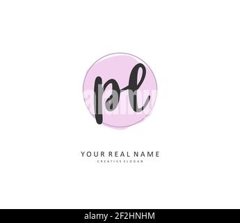 PL Initial letter handwriting and signature logo. A concept handwriting initial logo with template element. Stock Vector