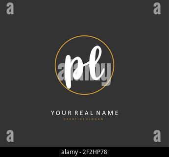 PL Initial letter handwriting and signature logo. A concept handwriting initial logo with template element. Stock Vector