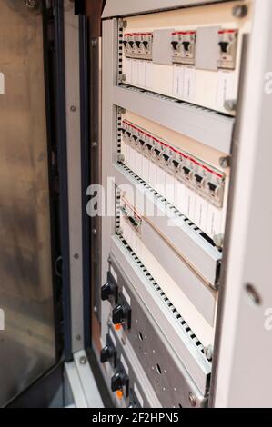 Switch cabinet with circuit breakers Stock Photo