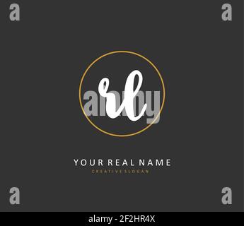RL Initial letter handwriting and signature logo. A concept handwriting initial logo with template element. Stock Vector