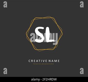 SL Initial letter handwriting and signature logo. A concept handwriting initial logo with template element. Stock Vector