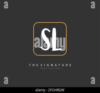 SL Initial letter handwriting and signature logo. A concept handwriting initial logo with template element. Stock Vector