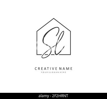 SL Initial letter handwriting and signature logo. A concept handwriting initial logo with template element. Stock Vector