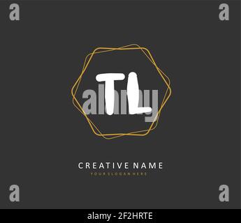 TL Initial letter handwriting and signature logo. A concept handwriting initial logo with template element. Stock Vector