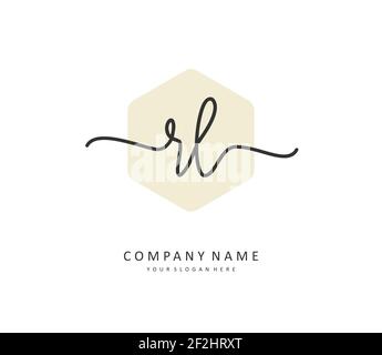 RL Initial letter handwriting and signature logo. A concept handwriting initial logo with template element. Stock Vector