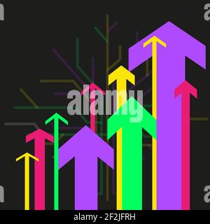 arrows moving forward dark background Stock Vector