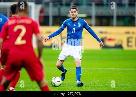 Jorginho of Italy during the UEFA Nations League 2018, League A, Group 3 football match between Italy and Portugal on November 17, 2018 at Giuseppe Meazza stadium in Milan, Italy - Photo Morgese - Rossini / DPPI Stock Photo