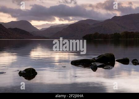 View over Ullswater in the Lake District, Cumbria, England Stock Photo