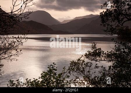 View over Ullswater in the Lake District, Cumbria, England Stock Photo