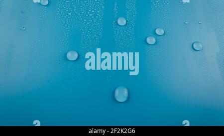Waterdrops on a blue background. Background. Water drops Stock Photo