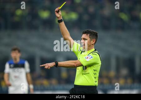Referee Gianluca Rocchi during the Italian championship Serie A football match between FC Internazionale and Atalanta BC on January 11, 2020 at Giuseppe Meazza stadium in Milan, Italy - Photo Morgese - Rossini / DPPI Stock Photo