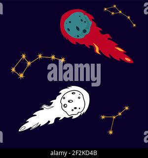 Comet falling down fast Vector Illustration Stock Vector
