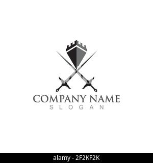 sword logo and symbol vector image Stock Vector