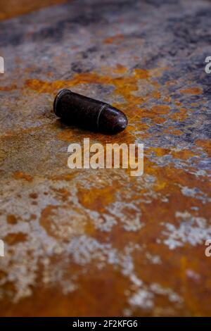 Vintage Gun Bullet, Illustration, France, 1945 Stock Photo