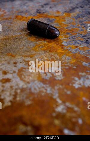 Vintage Gun Bullet, Illustration, France, 1945 Stock Photo