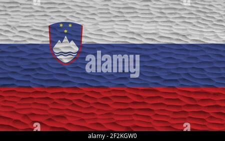 Slovenia flag with waving grunge texture. Vector background. Stock Vector