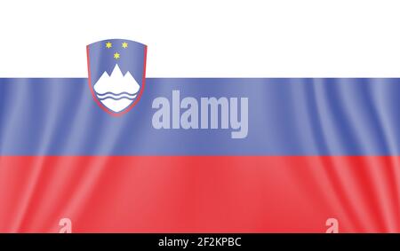 Slovenia flag with waving grunge texture. Vector background. Stock Vector