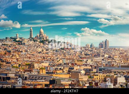 Basilica Sacre Coeur in Montmartre in Paris, France Stock Photo