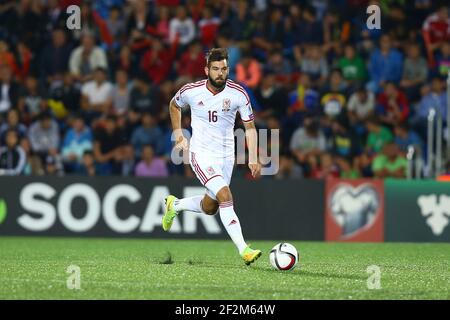 Joe Ledley of Wales during the 2016 UEFA European Championship qualifying football match, Group B, between Andorra and Wales on September 9, 2014 at Estadi Nacional in Andorra la Vella, Andorra. Photo Manuel Blondeau / AOP PRESS / DPPI Stock Photo