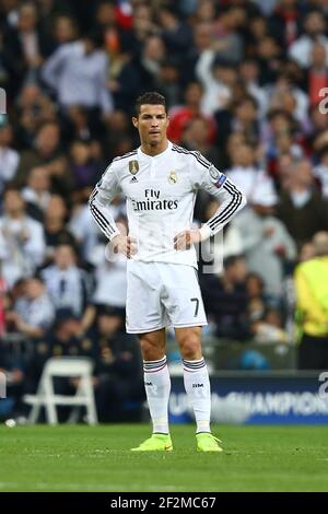 Cristiano Ronaldo of Real Madrid looks dejected during the UEFA