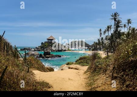 2021 March 10, Tayrona natural national park named Parque Natural Tayrona in Sierra Nevada, Colombia. Sunset  landscape picture of Tayrona Park Stock Photo