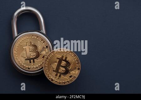 Cryptocurrency Bitcoin Coin And Padlock Lock On Computer Keyboard Internet Security And Protection Concept 3d Illustration Stock Photo Alamy