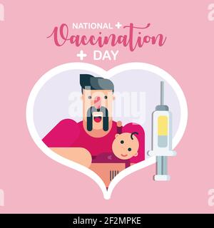 National Vaccination Day, World Immunization Day poster banner vector illustration Stock Vector