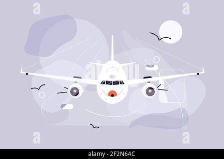 Airplane fly in sky Stock Vector