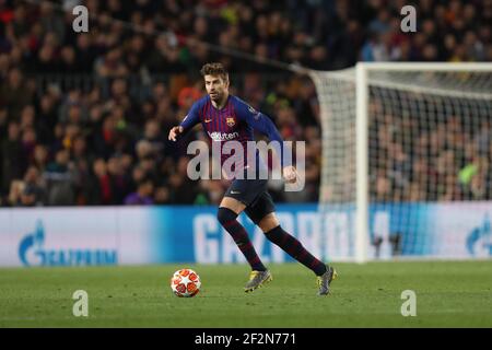 Gerard Pique of FC Barcelona during the UEFA Champions League, quarter-finals, 2nd leg football match between FC Barcelona and Manchester United FC on April 16, 2019 at Camp Nou stadium in Barcelona, Spain - Photo Manuel Blondeau / AOP Press / DPPI Stock Photo