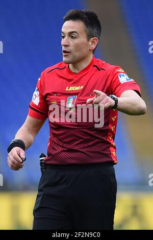 Rome, Lazio. 12th Mar, 2021. Referee Antonio Rapuano in action during the serie A soccer match SS Lazio vs Crotone in the Olympic stadium in Rome, Italy, 12 March 2021. Fotografo01 Credit: Independent Photo Agency/Alamy Live News Stock Photo