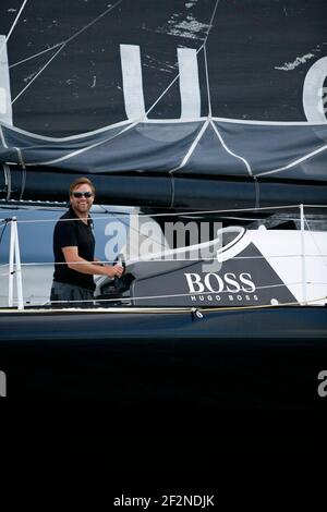 SAILING - TRANSAT JACQUES VABRE - COSTA RICA - 19/11/2011 - PHOTO : CHRISTOPHE LAUNAY / DPPI - HUGO BOSS - Alex THOMSON (GBR) / Guillermo ALTADILL (ESP) - 2ND - PODIUM Stock Photo