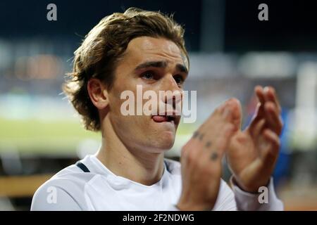 France's forward Antoine Griezmann gestures during the FIFA World Cup 2018 qualifying football match, Group A, between Luxembourg and France on March 25, 2017 at Josy Barthel stadium in Luxembourg - Photo Benjamin Cremel / DPPI Stock Photo