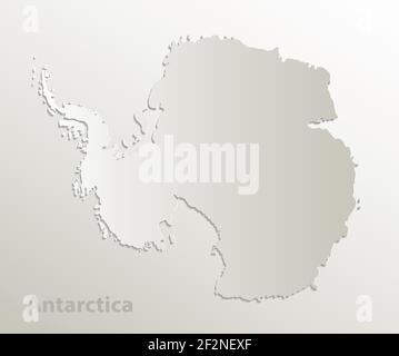 Antarctica map card paper 3D natural vector Stock Vector