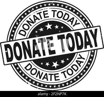 Stamp with text donate today inside, vector illustration Stock Vector