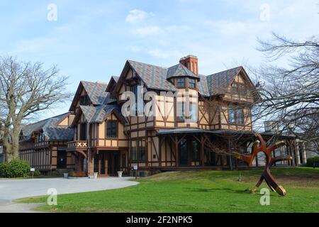 John N. A. Griswold House is home to the Newport Art Museum with American Stick Style on Bellevue Avenue, Newport, Rhode Island, USA. This house was b Stock Photo