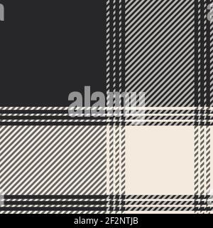 Tartan plaid black white fabric texture seamless pattern. Vector  illustration Stock Vector Image & Art - Alamy