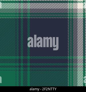 Green and Navy Vector Seamless Plaid pattern illustration. College Look  Tartan plaid for fashion textile design. Stock Vector